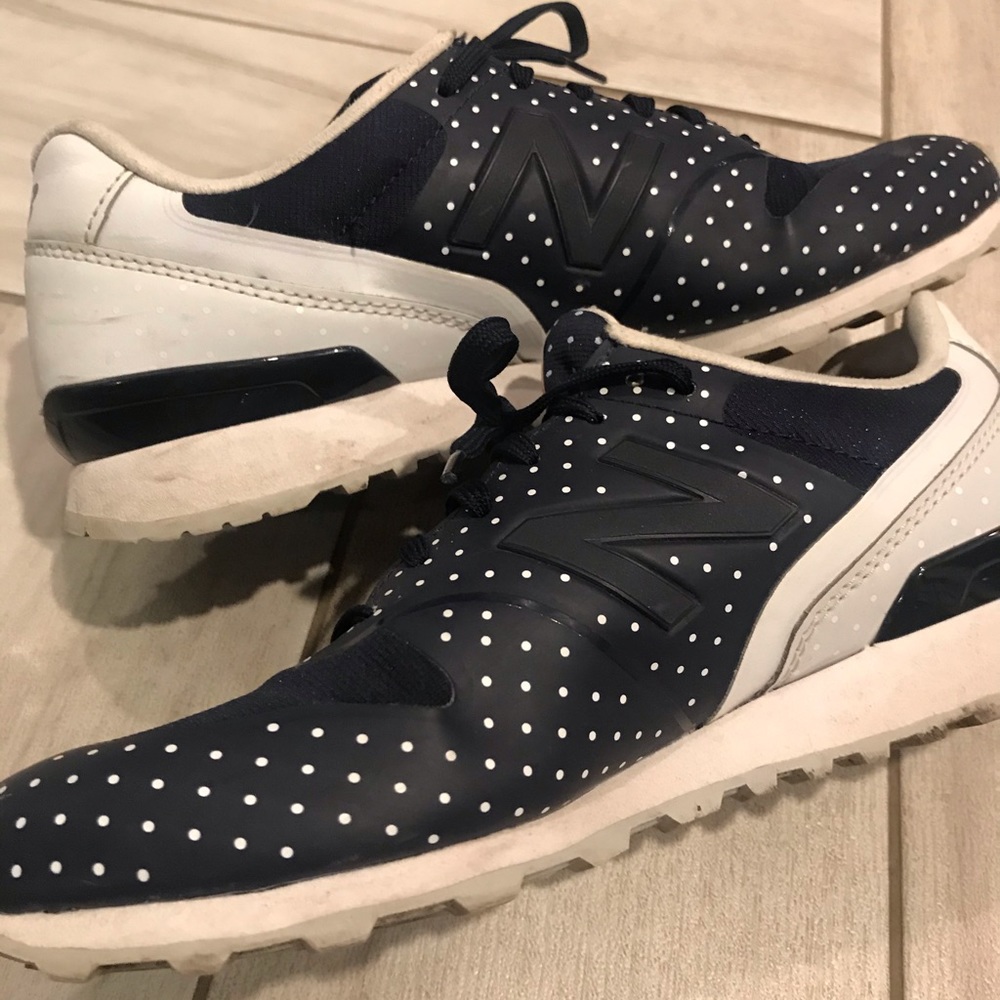 New Balance Navy Polka Dot Tennis Shoes - Picture 3 of 5
